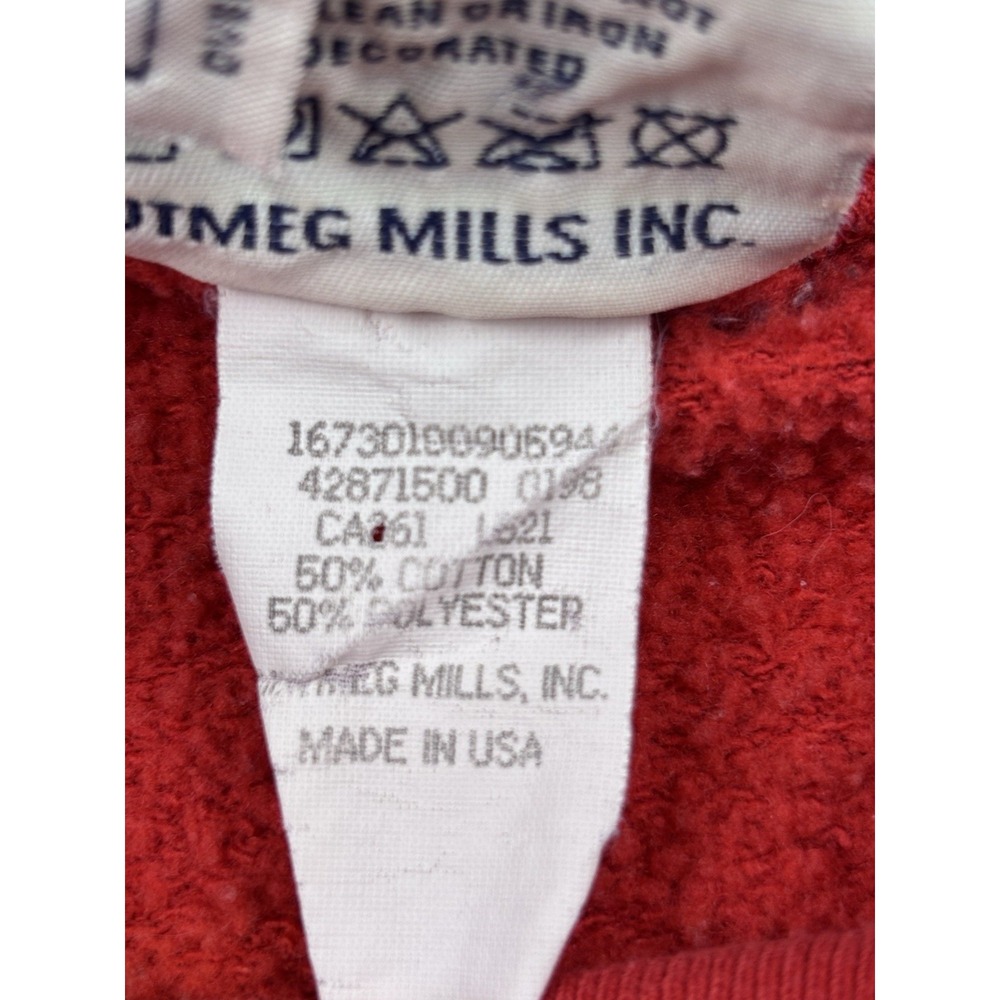 Vintage Wisconsin Badgers Lee Sport Crewneck Sweatshirt Made USA Red M - Picture 4 of 7